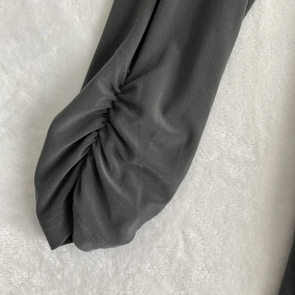 Clara Sunwoo Blouse Top Women Sz M Gray Lagenlook Long Sleeve Wrinkle Free - Picture 4 of 9